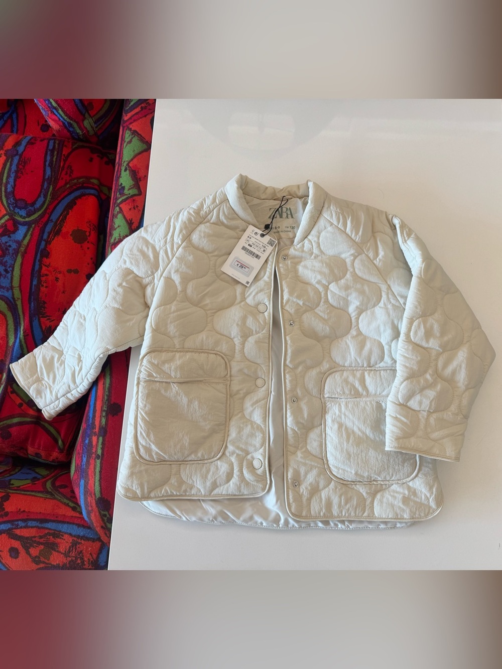 NWT Zara Kids Cream Quilted Puffer Jacket